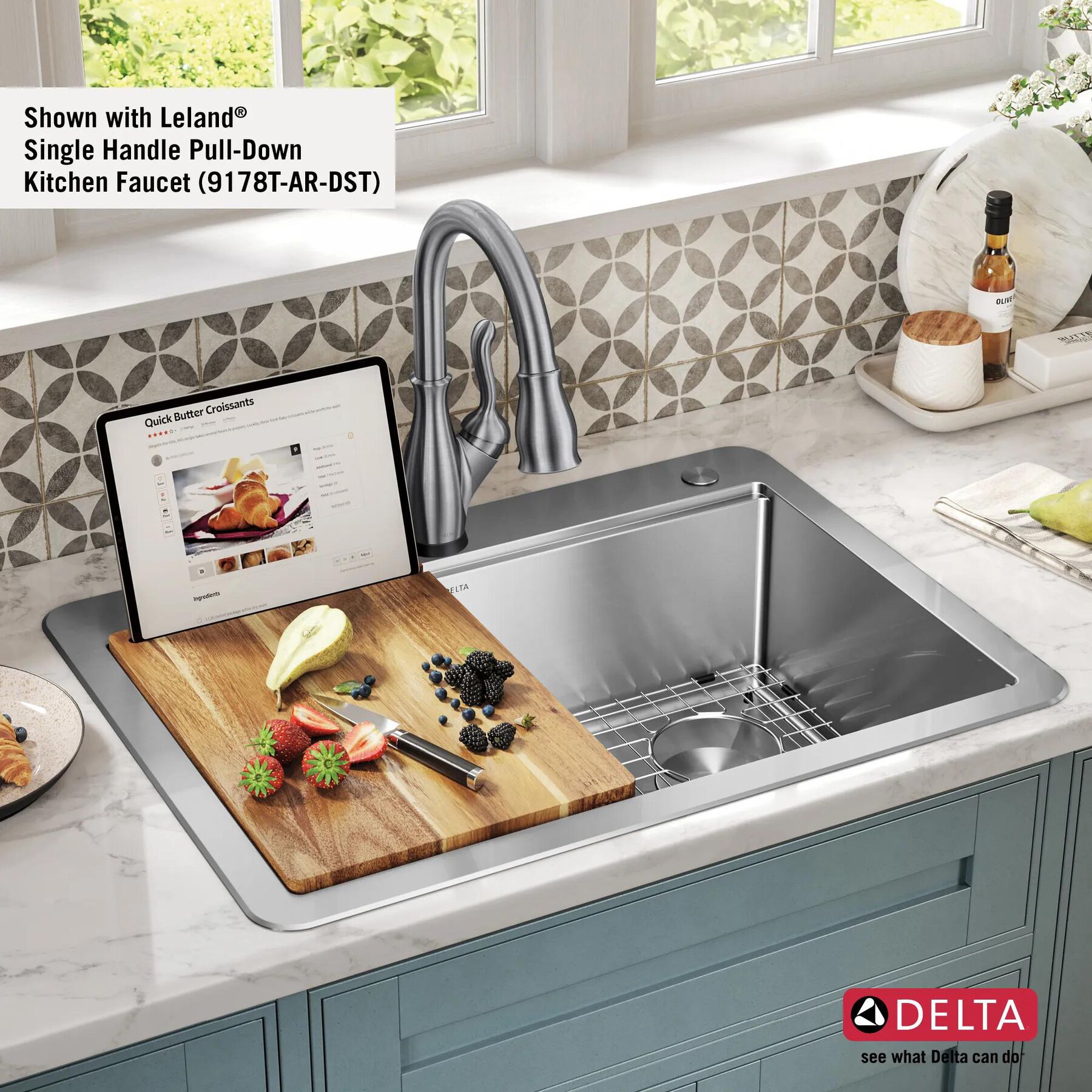 30&rdquo; Workstation Kitchen Sink Drop-In Top Mount Stainless Steel Single Bowl with WorkFlow&trade; Ledge and Accessories